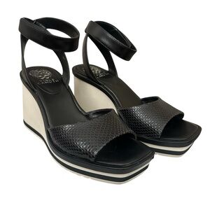 Vince Camuto Baminda black Wedge Sandal 8.5/39